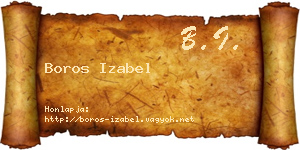Boros Izabel névjegykártya